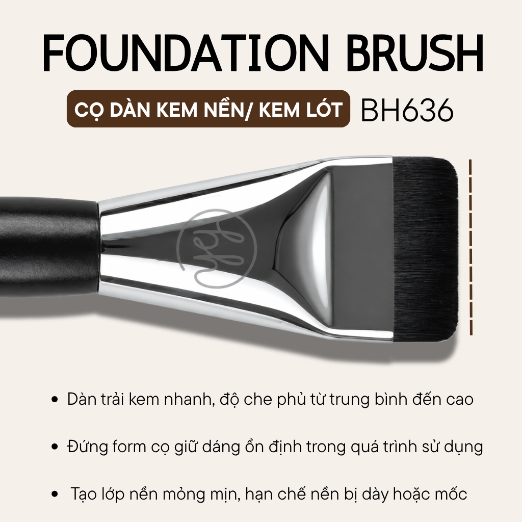 Cọ Tán Nền BH Cosmetics Foundation Brush BH636